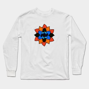 Geometric Retro Flower design Long Sleeve T-Shirt